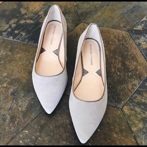 Adrienne Vittadini Cream Pointed Toe Flats